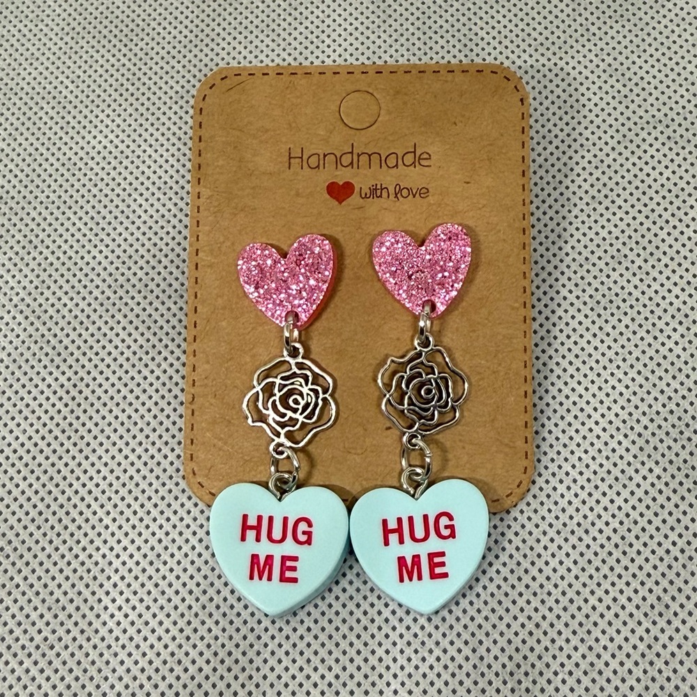 Handmade Valentine’s Day Candy Heart Earrings